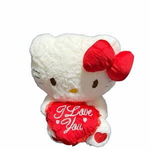 Kitty Plush with Red I Love You Heart